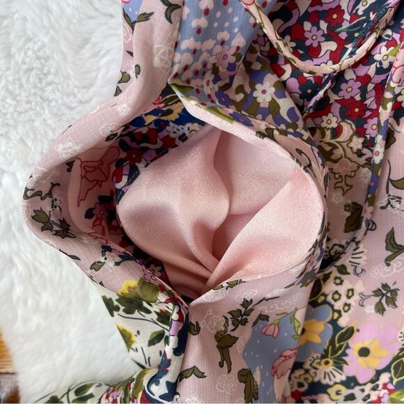 TED BAKER  Dress Woman Urban Printed Fluted Hem Short Sleeve Mini Dress - Picture 10 of 14